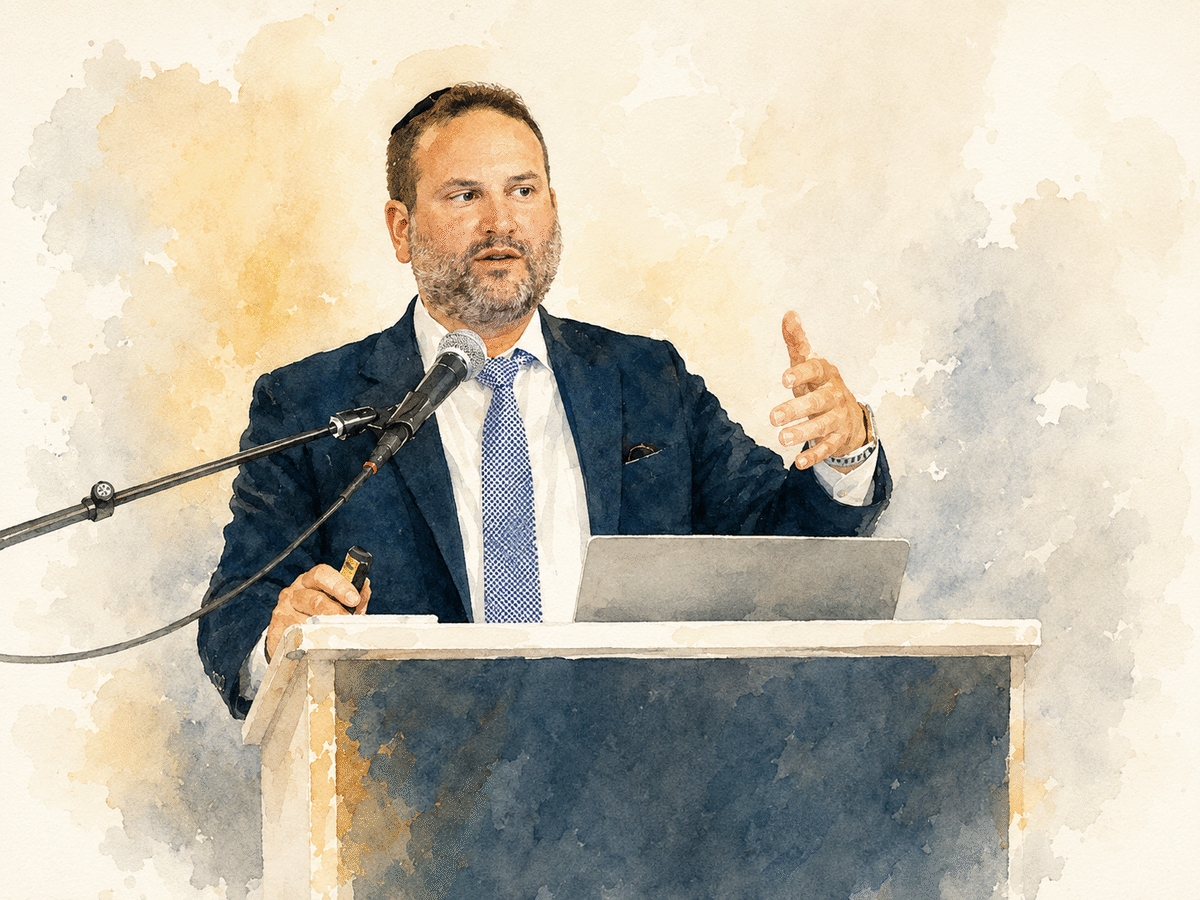 Rabbi Avi Landa, featured presenter at Kinos Hamechanchim Chabad convention, presents on ADHD and Anxiety in the classroom.